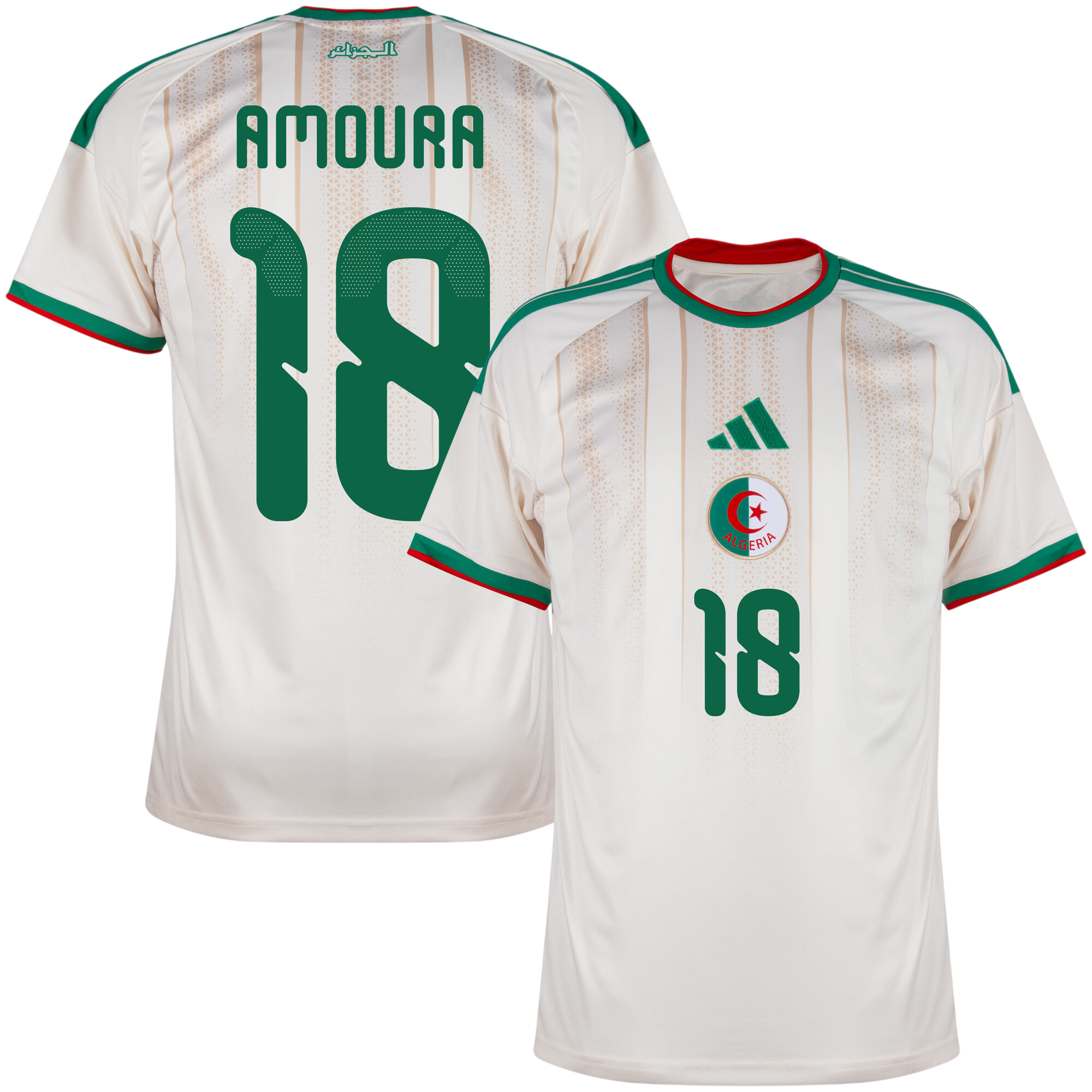 Algeria AMOURA #18 Home World Cup 2026 Jersey White Men's