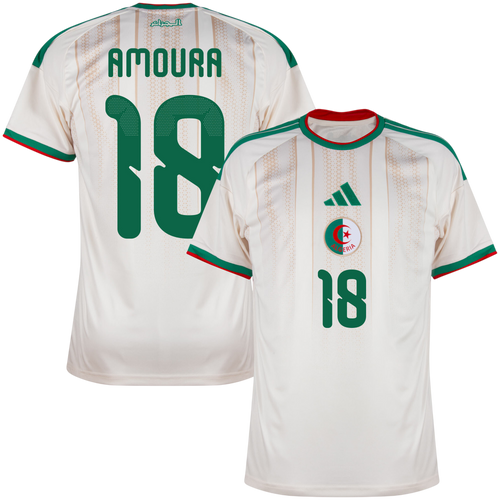 Algeria AMOURA #18 Home World Cup 2026 Jersey White Men's