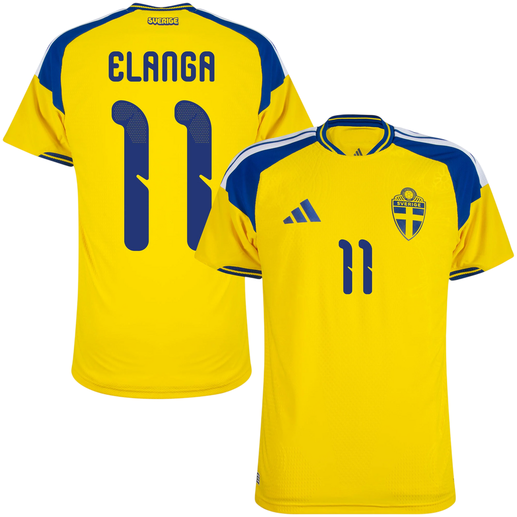 Sweden ELANGA #11 Home World Cup 2026 Jersey Player's Version Yellow Men's