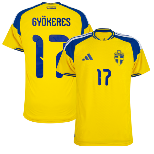 Sweden GYÖKERES #17 Home World Cup 2026 Jersey Player's Version Yellow Men's