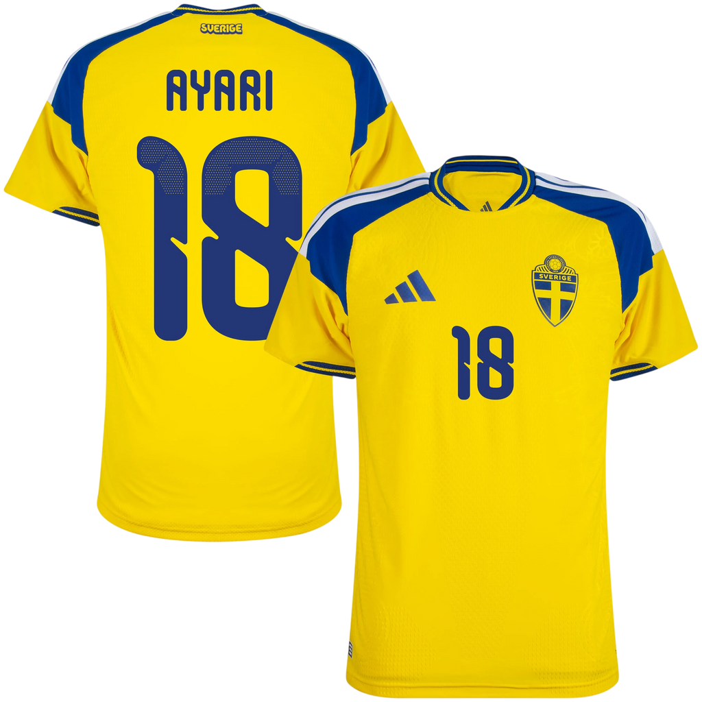 Sweden AYARI #18 Home World Cup 2026 Jersey Player's Version Yellow Men's