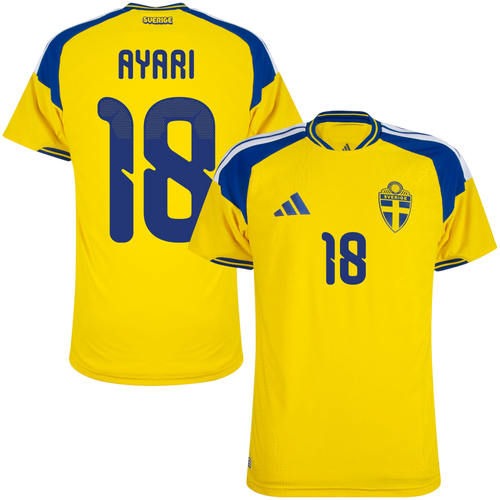 Sweden AYARI #18 Home World Cup 2026 Jersey Player's Version Yellow Men's