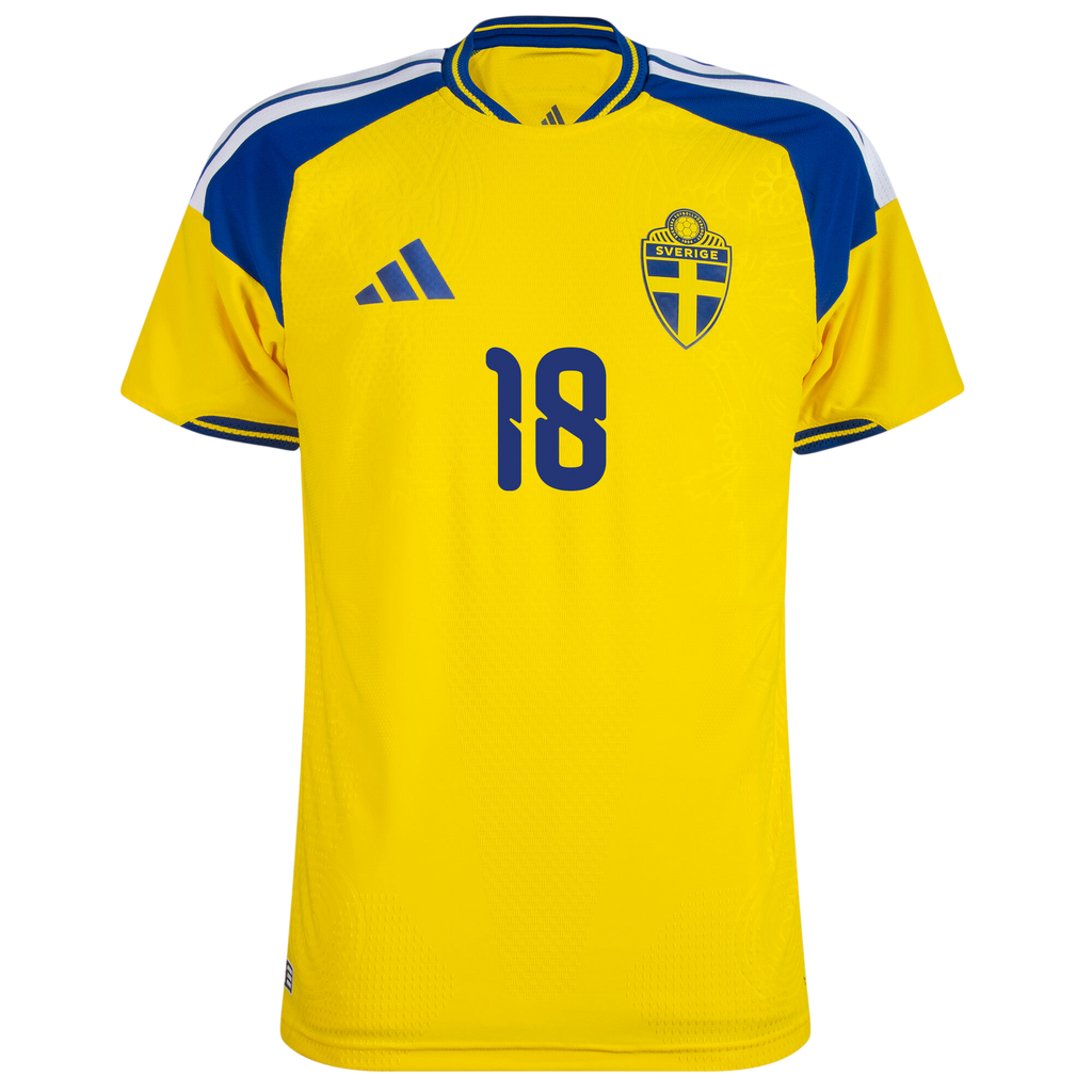Sweden AYARI #18 Home World Cup 2026 Jersey Player's Version Yellow Men's