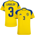 Sweden LINDELÖF #3 Home World Cup 2026 Jersey Player's Version Yellow Men's