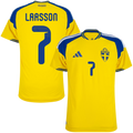 Sweden LARSSON #7 Home World Cup 2026 Jersey Player's Version Yellow Men's