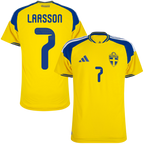 Sweden LARSSON #7 Home World Cup 2026 Jersey Player's Version Yellow Men's