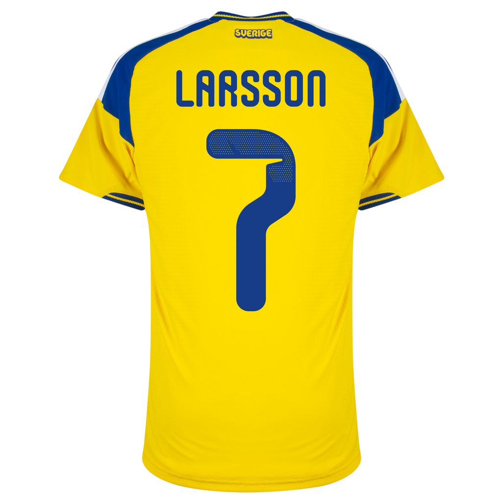 Sweden LARSSON #7 Home World Cup 2026 Jersey Player's Version Yellow Men's