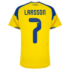Sweden LARSSON #7 Home World Cup 2026 Jersey Player's Version Yellow Men's