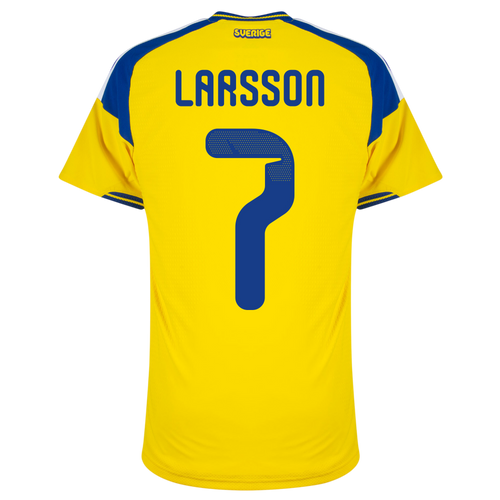 Sweden LARSSON #7 Home World Cup 2026 Jersey Player's Version Yellow Men's