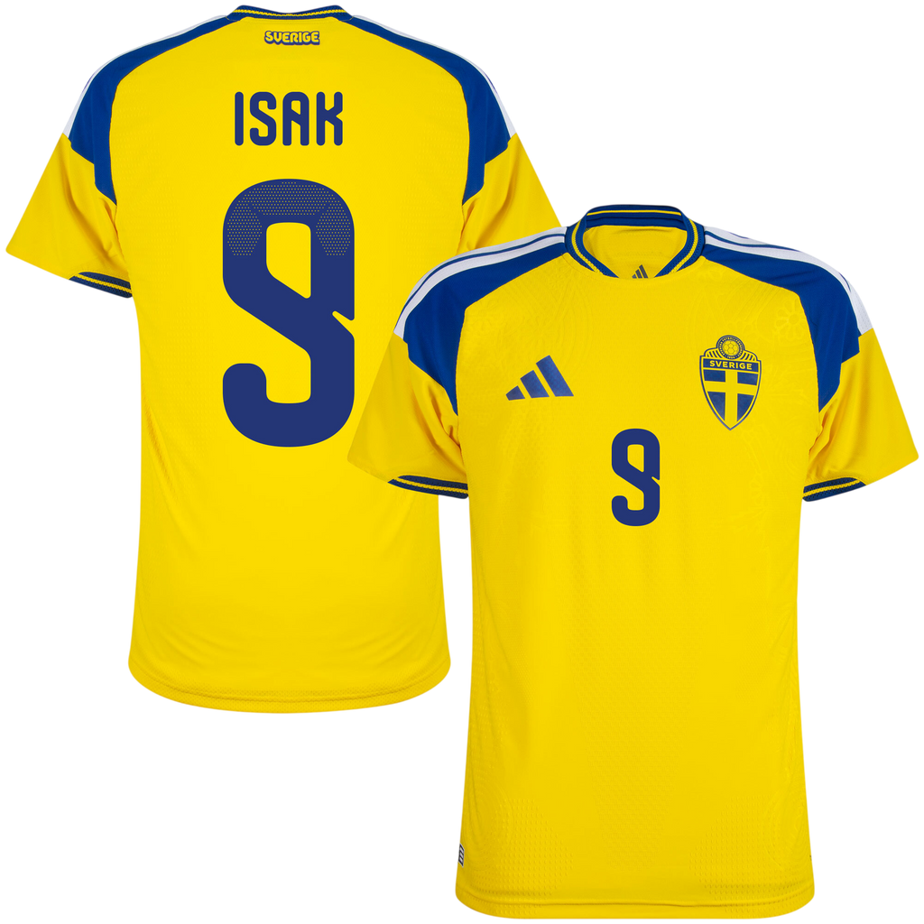 Sweden ISAK #9 Home World Cup 2026 Jersey Player's Version Yellow Men's