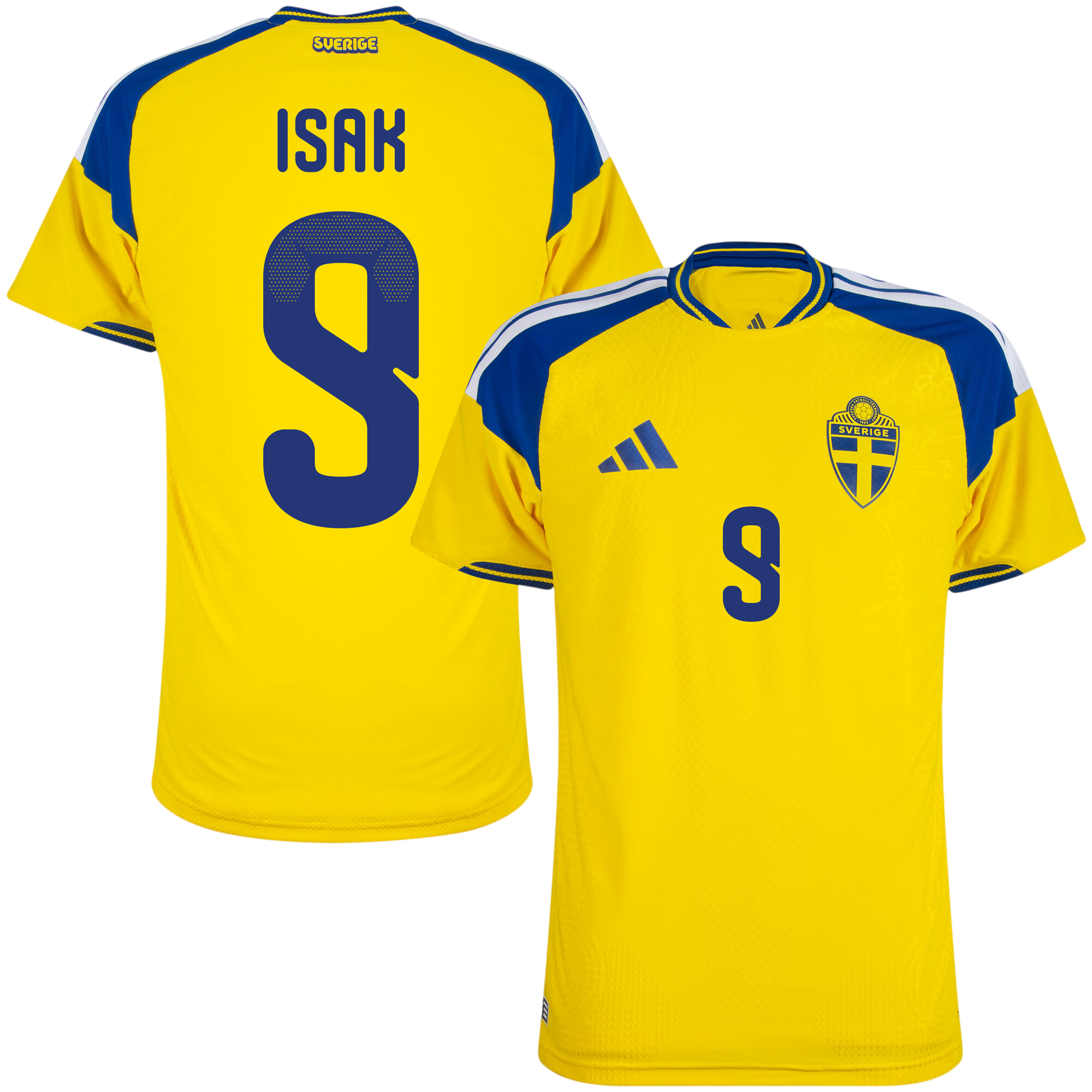 Sweden ISAK #9 Home World Cup 2026 Jersey Player's Version Yellow Men's
