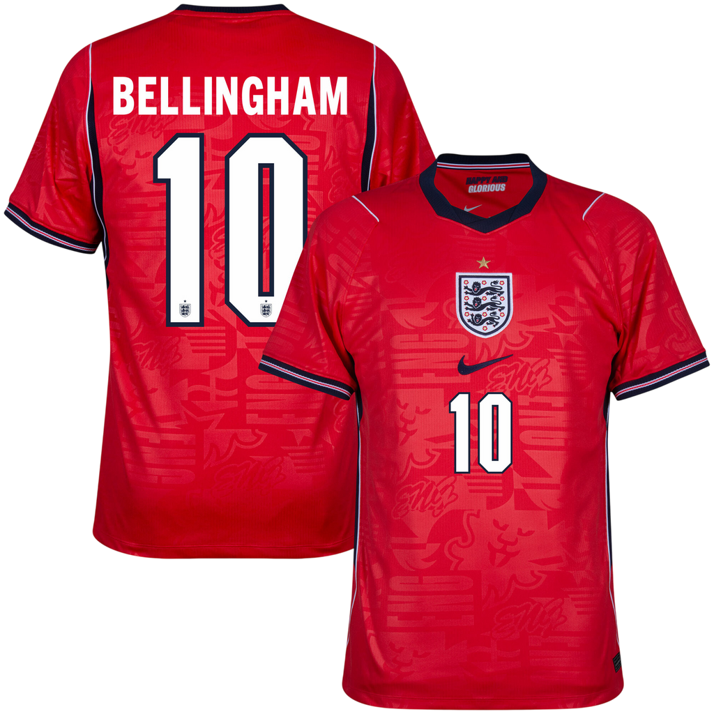 England BELLINGHAM #10 Away World Cup 2026 Jersey Red Men's