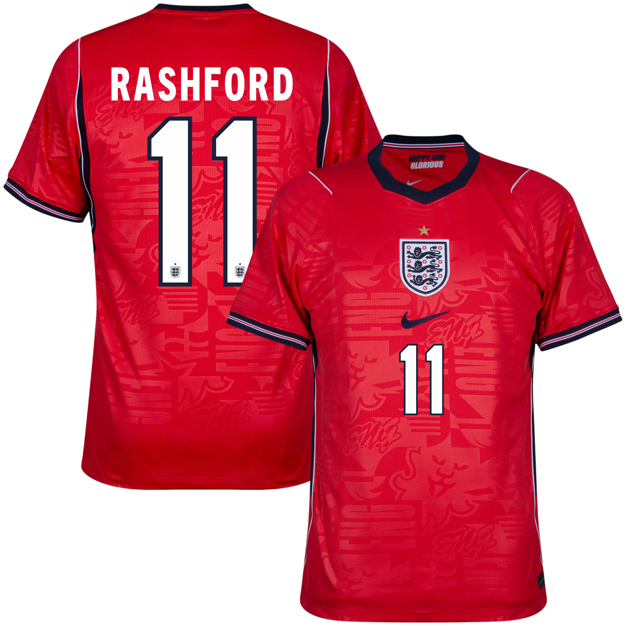 England RASHFORD #11 Away World Cup 2026 Jersey Red Men's