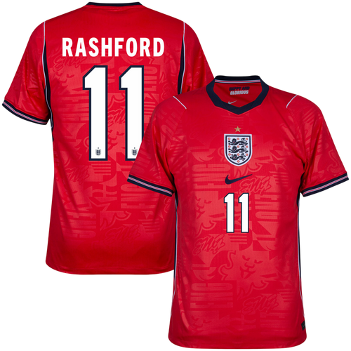 England RASHFORD #11 Away World Cup 2026 Jersey Red Men's