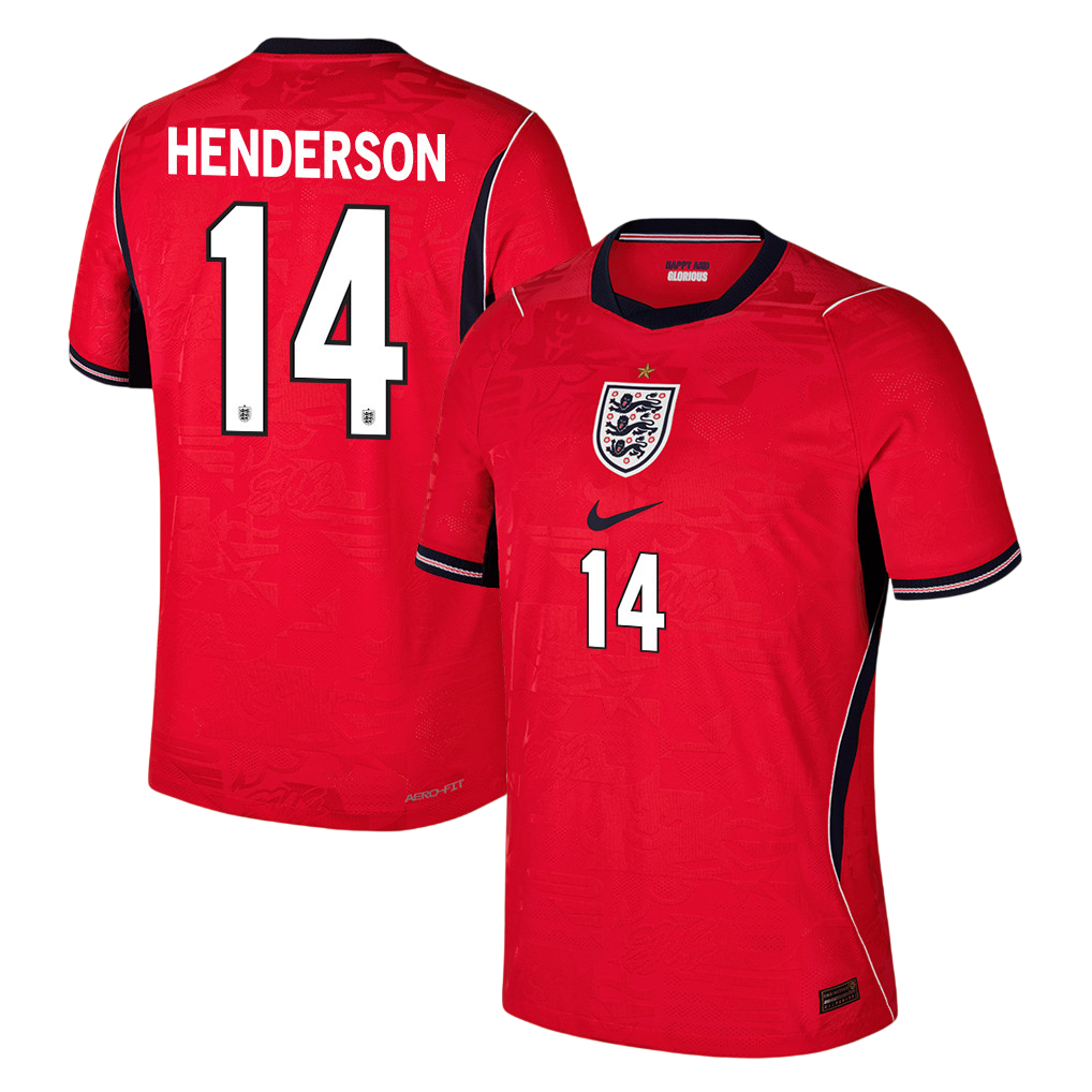 England HENDERSON #14 Away World Cup 2026 Jersey Red Men's