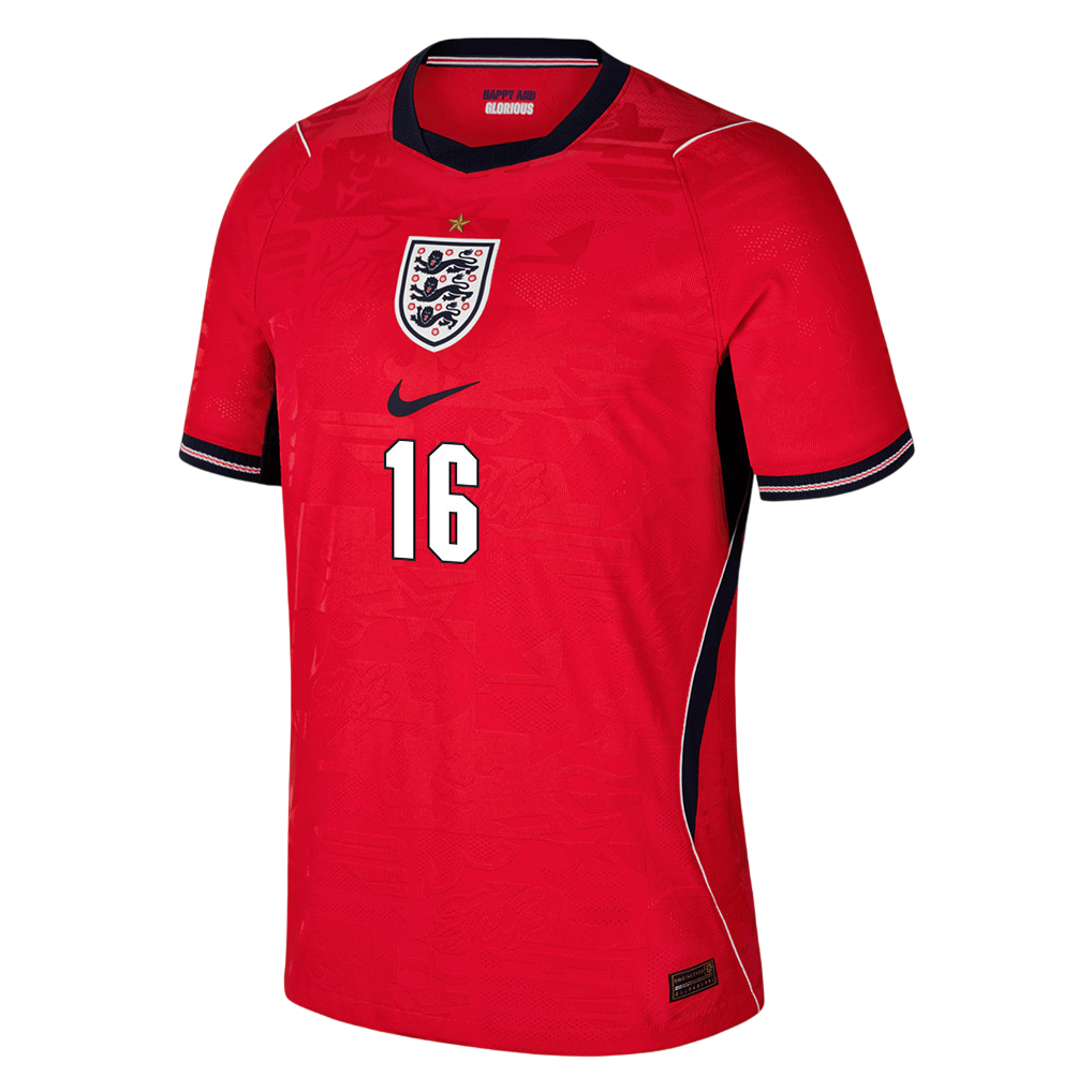 England MAINOO #16 Away World Cup 2026 Jersey Red Men's
