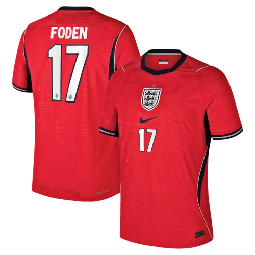 England PHIL FODEN #17 Away World Cup 2026 Jersey Red Men's