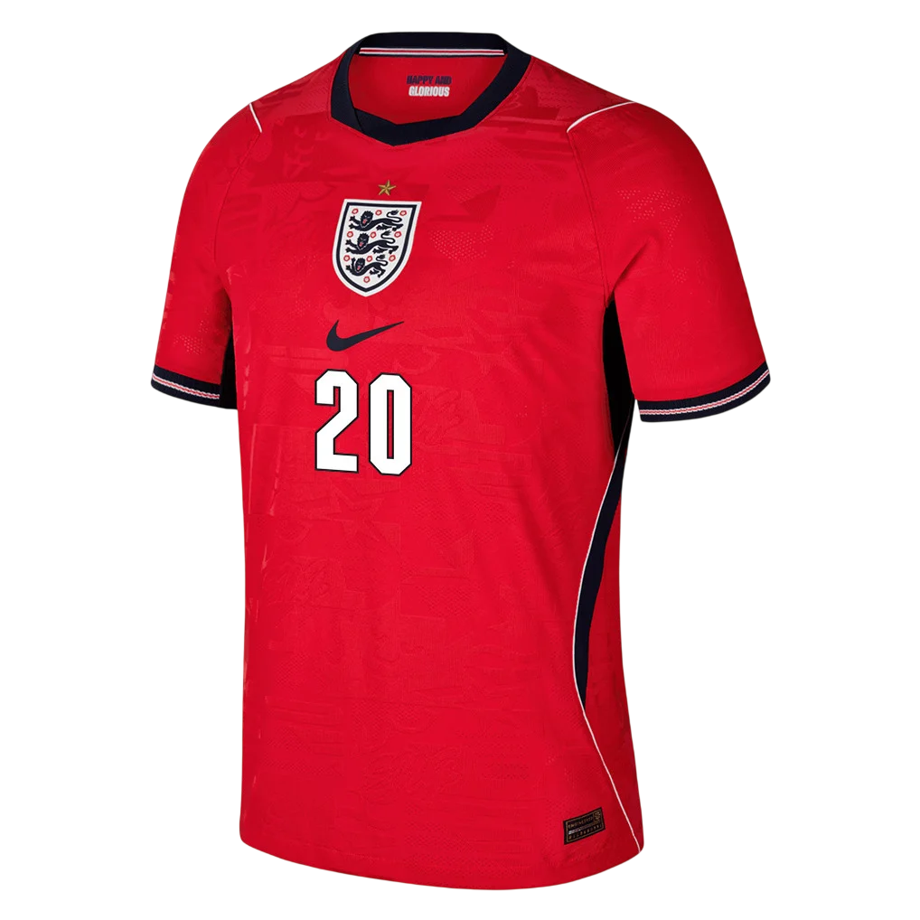 England MADUEKE #20 Away World Cup 2026 Jersey Red Men's