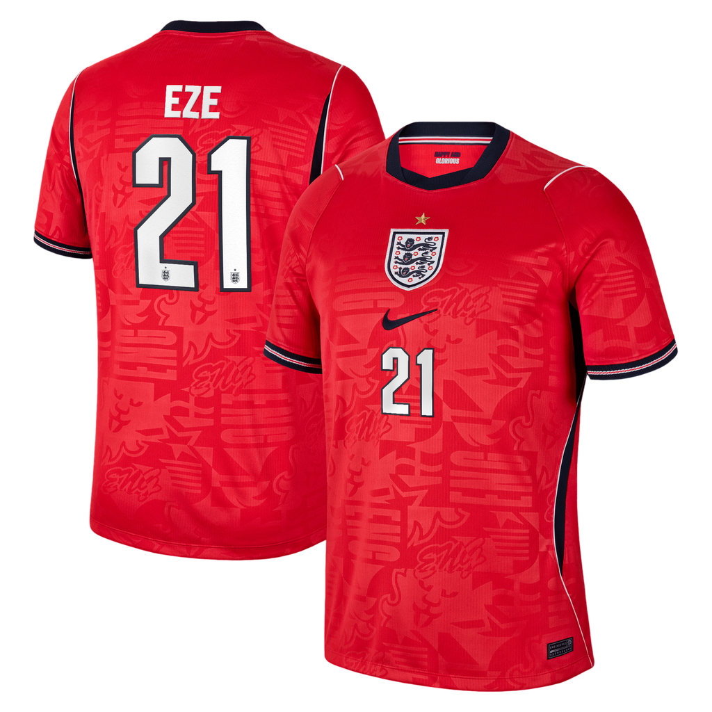 England EZE #21 Away World Cup 2026 Jersey Red Men's
