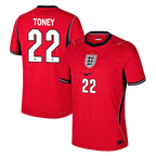 England TONEY #22 Away World Cup 2026 Jersey Red Men's