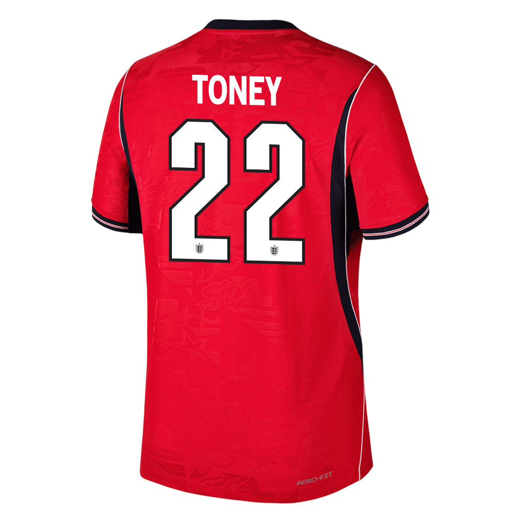 England TONEY #22 Away World Cup 2026 Jersey Red Men's