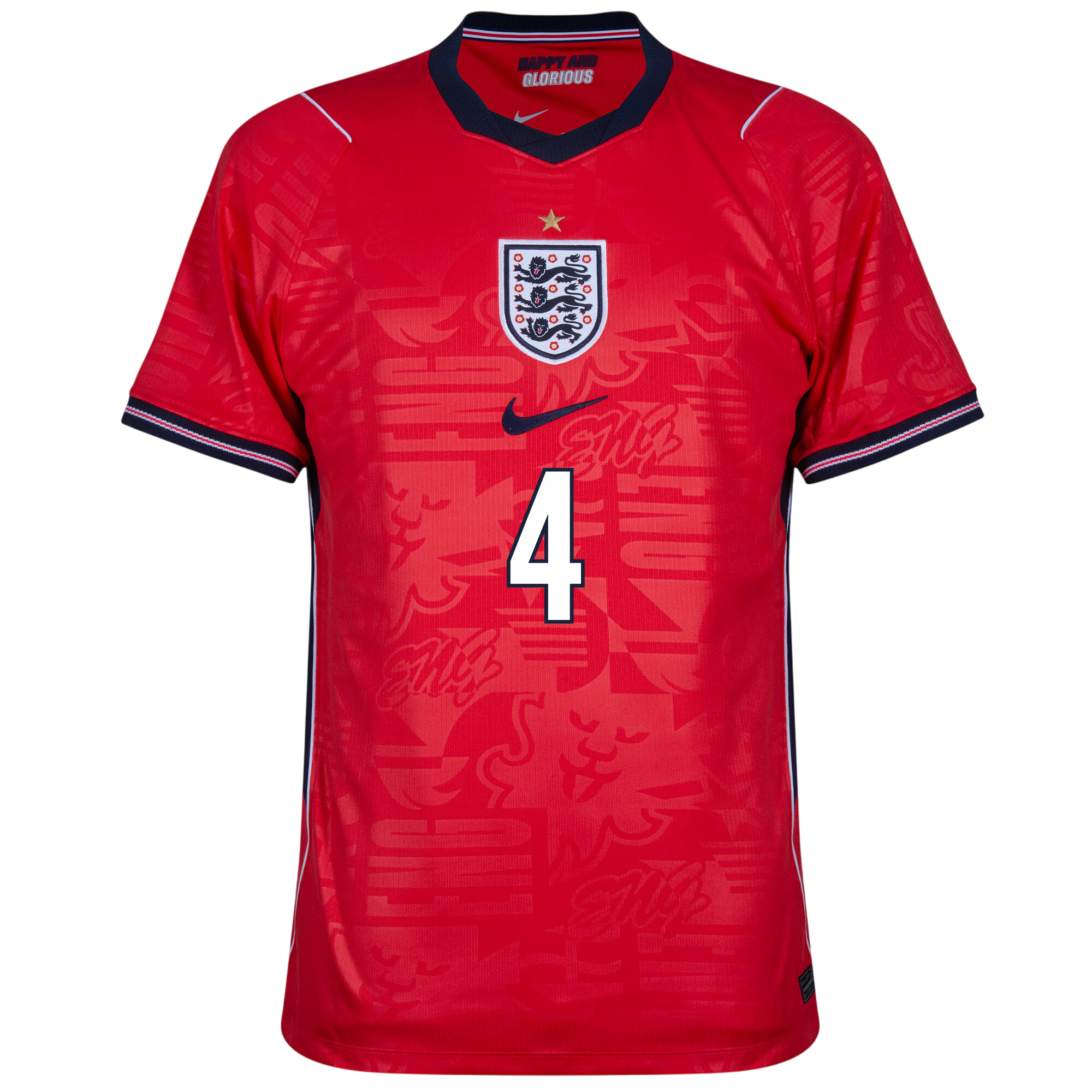England DECLAN RICE #4 Away World Cup 2026 Jersey Red Men's