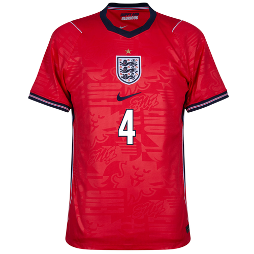 England DECLAN RICE #4 Away World Cup 2026 Jersey Red Men's