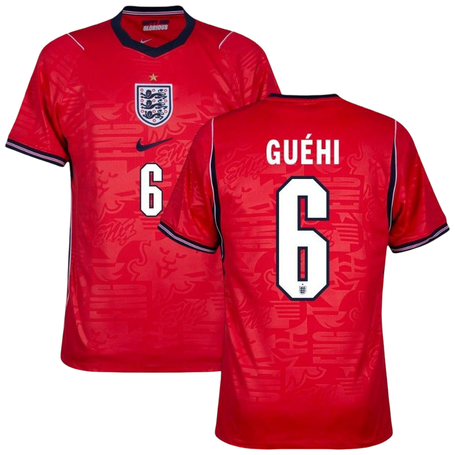 England GUÉHI #6 Away World Cup 2026 Jersey Red Men's