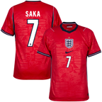 England BUKAYO SAKA #7 Away World Cup 2026 Jersey Red Men's