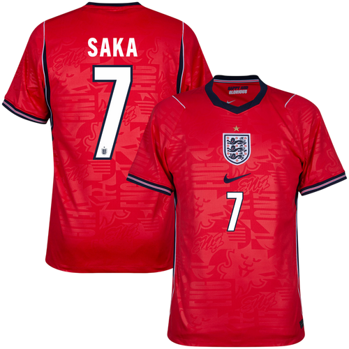 England BUKAYO SAKA #7 Away World Cup 2026 Jersey Red Men's
