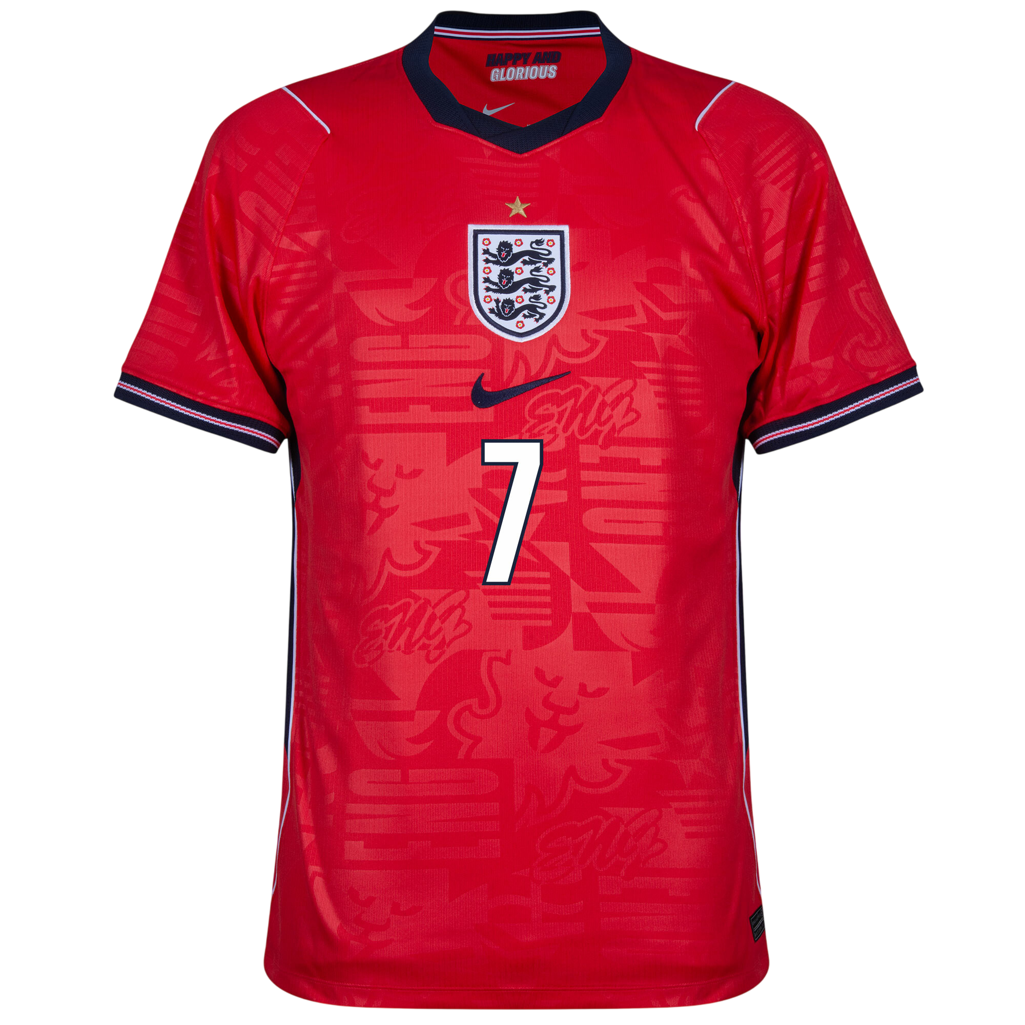 England BUKAYO SAKA #7 Away World Cup 2026 Jersey Red Men's