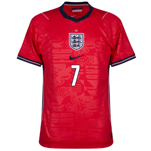 England BUKAYO SAKA #7 Away World Cup 2026 Jersey Red Men's