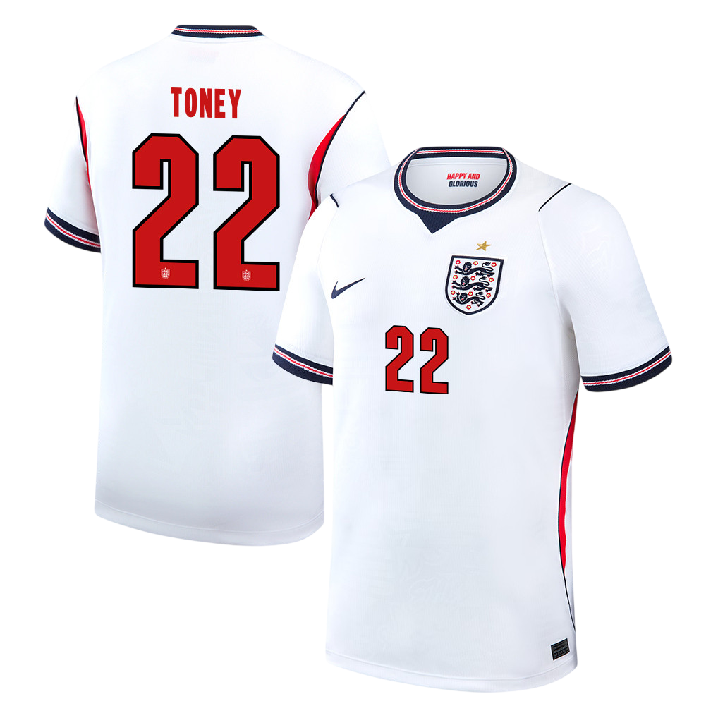 England TONEY #22 Home World Cup 2026 Jersey White Men's