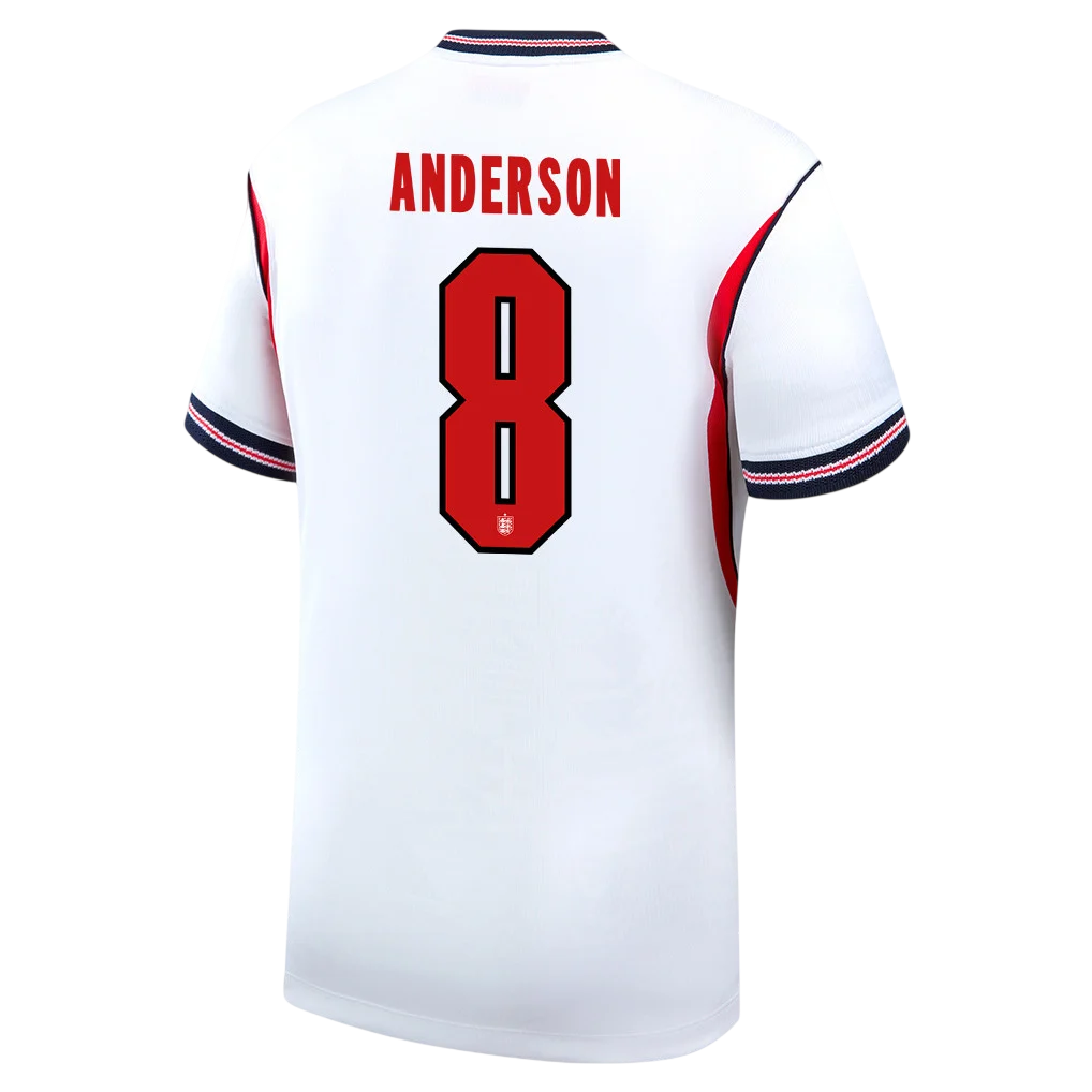England ANDERSON #8 Home World Cup 2026 Jersey White Men's
