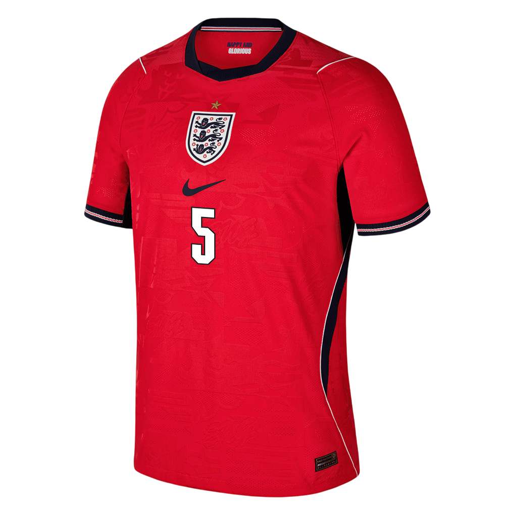 England STONES #5 Away World Cup 2026 Jersey Red Men's