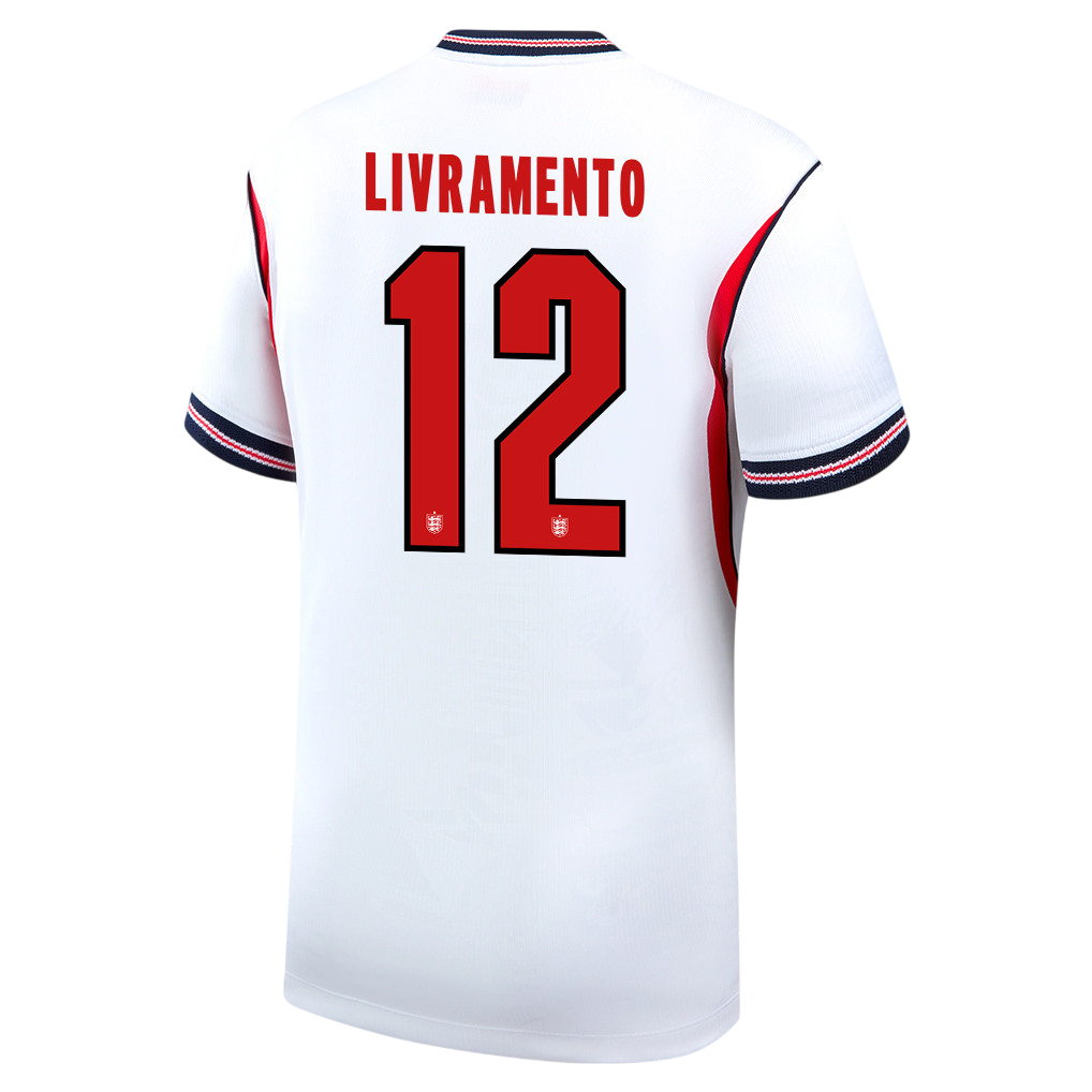 England LIVRAMENTO #12 Home World Cup 2026 Jersey White Men's