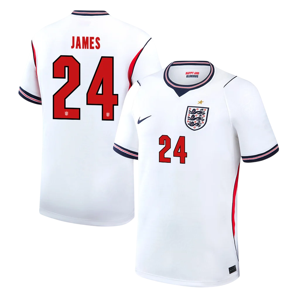 England JAMES #24 Home World Cup 2026 Jersey White Men's