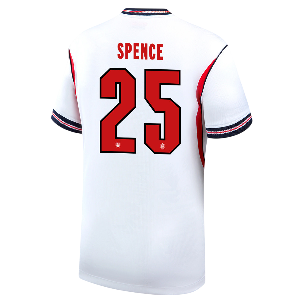 England SPENCE #25 Home World Cup 2026 Jersey White Men's