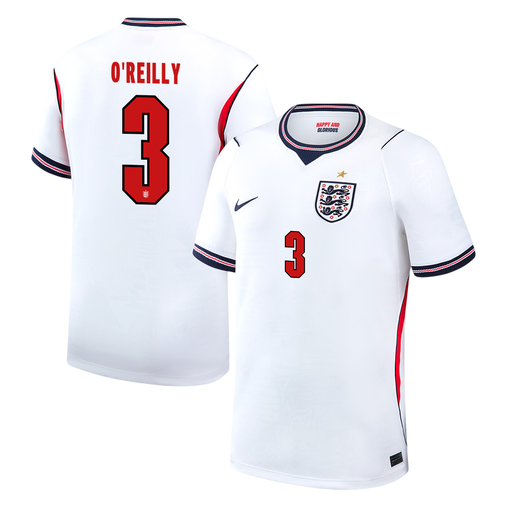 England O'REILLY #3 Home World Cup 2026 Jersey White Men's