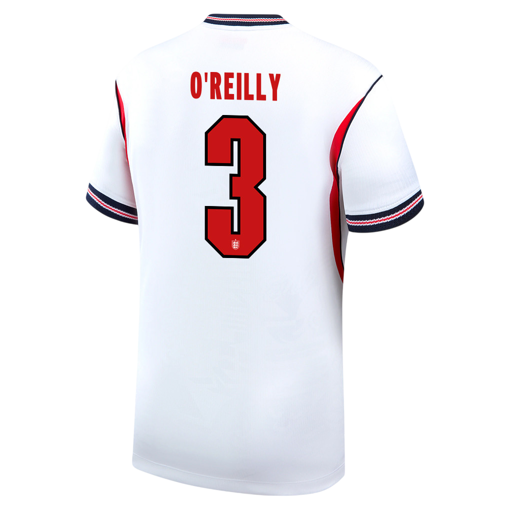 England O'REILLY #3 Home World Cup 2026 Jersey White Men's
