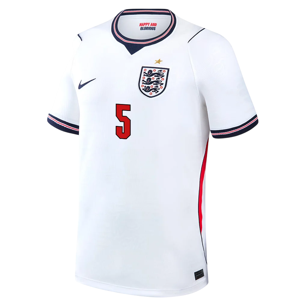 England STONES #5 Home World Cup 2026 Jersey White Men's