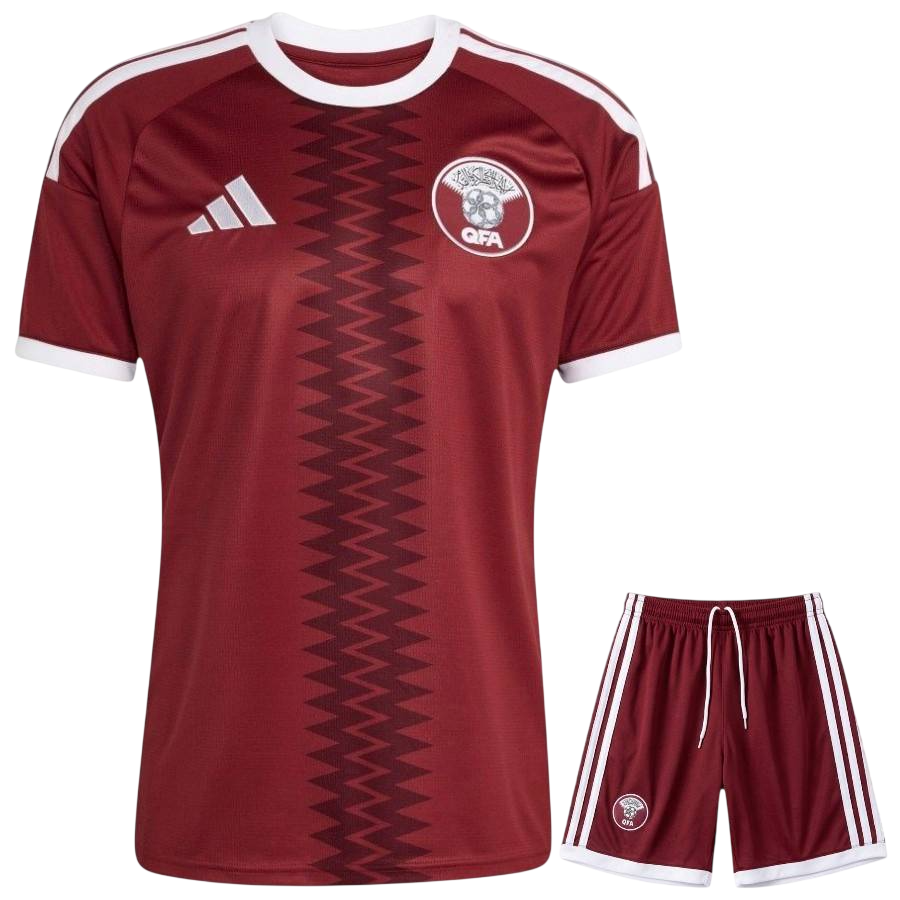 Qatar Home World Cup 2026 Kit Dark Red Kids