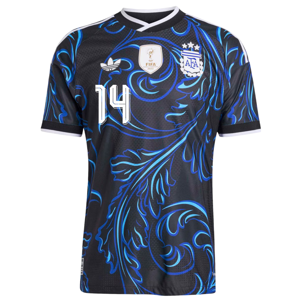 Argentina PALACIOS #14 Away World Cup 2026 Jersey Blue & Black Men's