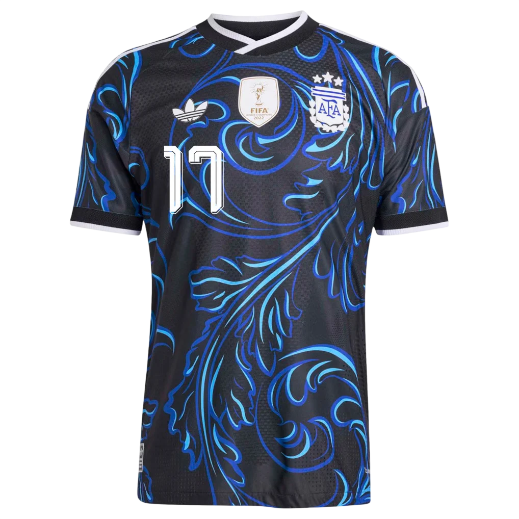 Argentina SIMEONE #17 Away World Cup 2026 Jersey Blue & Black Men's