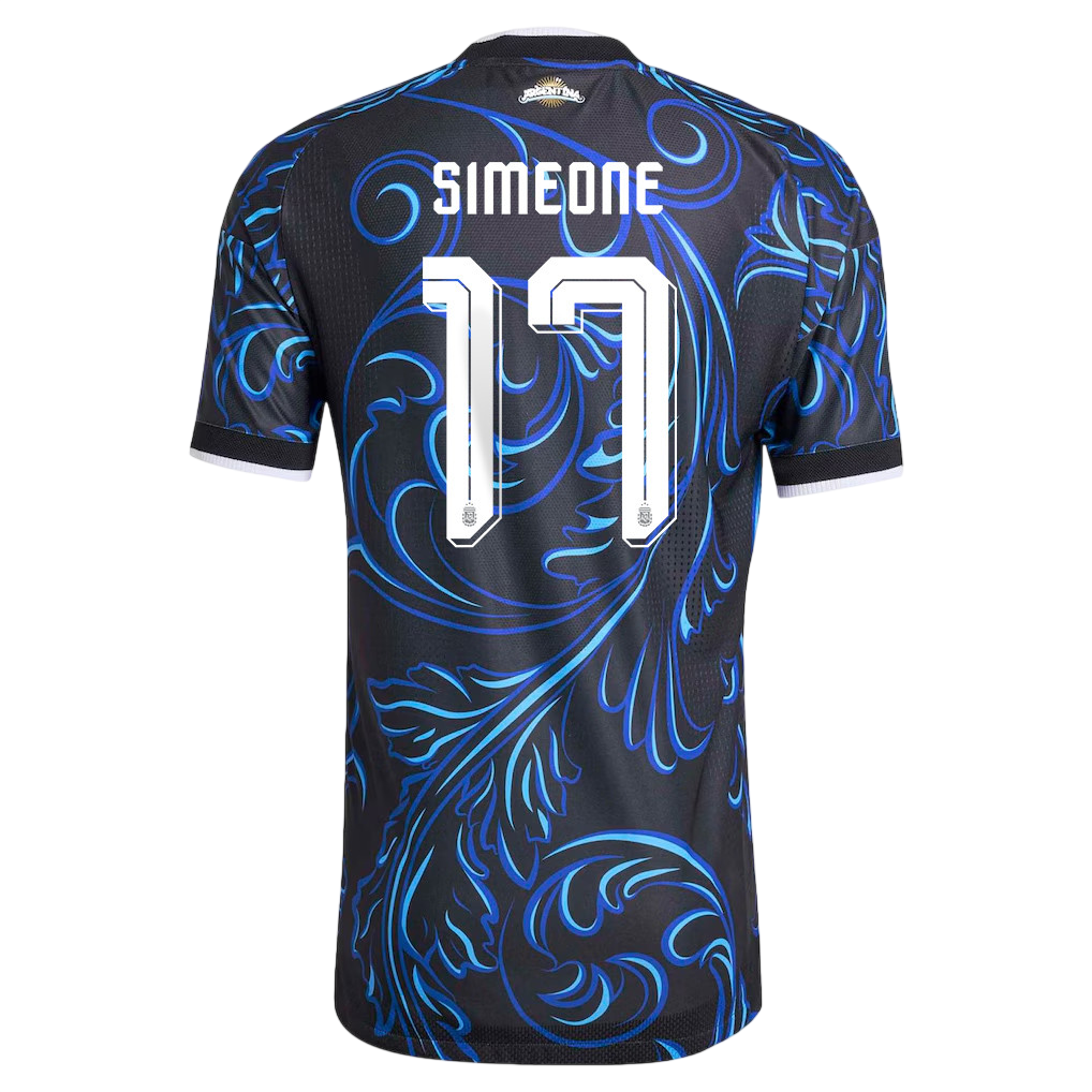 Argentina SIMEONE #17 Away World Cup 2026 Jersey Blue & Black Men's