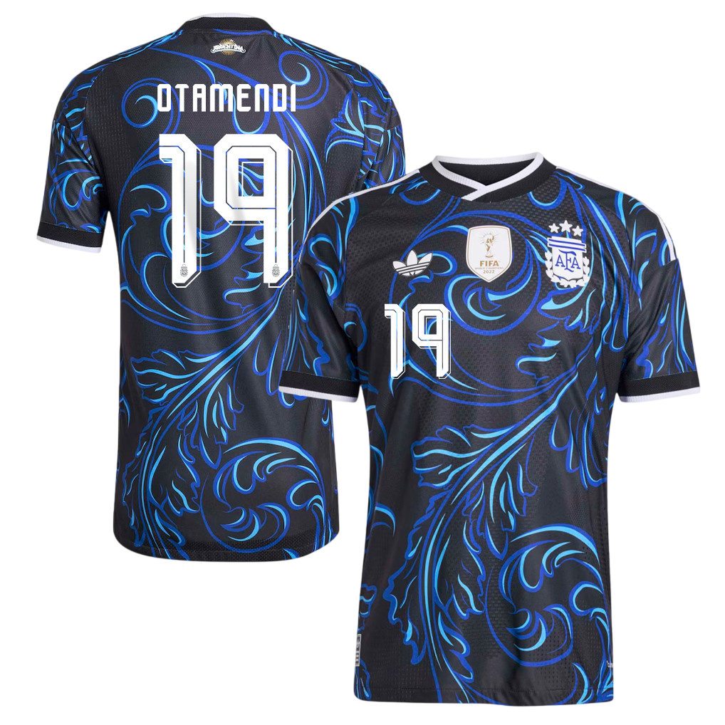 Argentina OTAMENDI #19 Away World Cup 2026 Jersey Blue & Black Men's