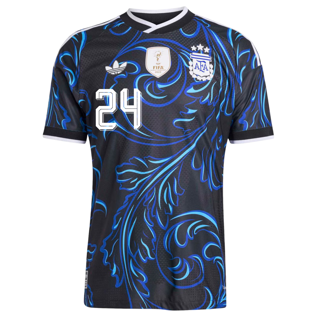 Argentina E. FERNÁNDEZ #24 Away World Cup 2026 Jersey Blue & Black Men's
