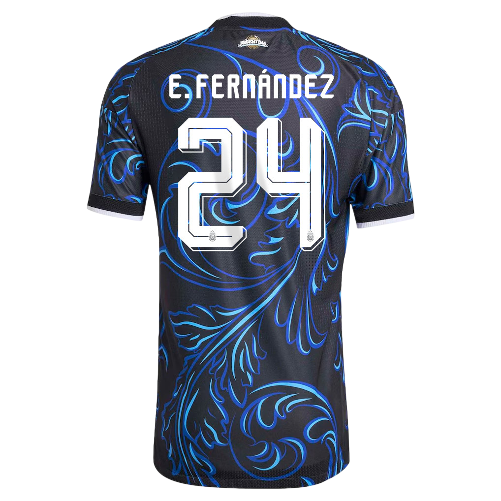 Argentina E. FERNÁNDEZ #24 Away World Cup 2026 Jersey Blue & Black Men's