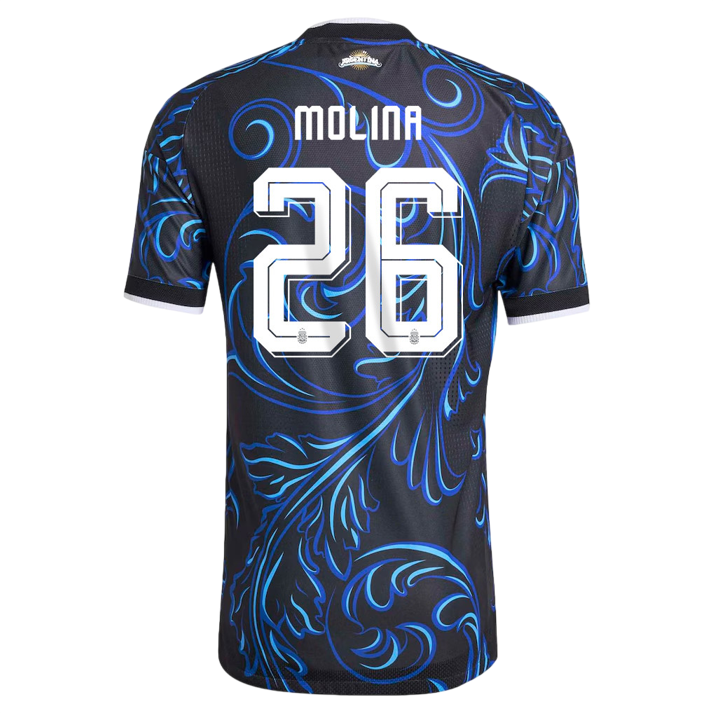 Argentina MOLINA #26 Away World Cup 2026 Jersey Blue & Black Men's
