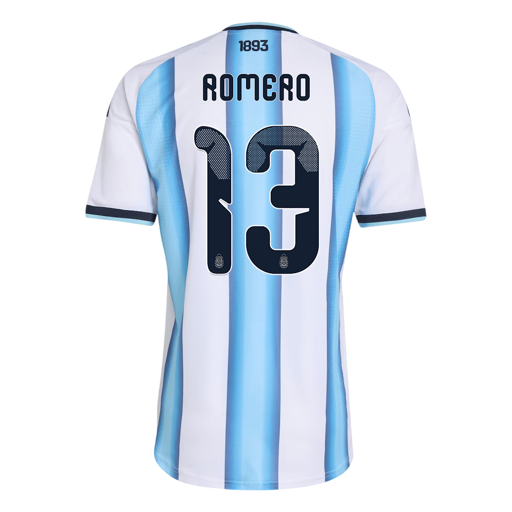 Argentina ROMERO #13 Home World Cup 2026 Jersey White & Blue Men's
